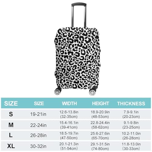 White And Black Leopard Skin Pattern Luggage Cover Travel Suitcase Cover Luggage Protector 22-24 Inch2