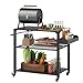 Produktbild Outsunny Grillwagen 3-Etagen Servierwagen mit Arbeitsfläche Ablagen Räder, BBQ Grilltisch aus Edelstahl, Grill Beistelltisch, Outdoor Trolley, Holzkohlegrill für Garten, Terrasse, 105x50x79cm Schwarz