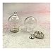 5pcs / Lot de Verre Transparent Creux Globe Orb Bronze/Argent Couronne de Base Plateau Cap Flacon en Verre Pendentif Souhaitant Bouteilles Décor Collier (Color : Silver 8mm Cap)