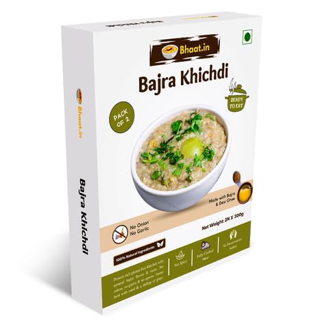 Bhaat.in Bajra Khichdi| Ready to eat Food (serves 2)|No Onion no Garlic|Jain ready to eat meals for travel|Packaged|Instant breakfast mix|Travel pack| Readymade khichadi food products| No need to cook (B09PH64NKV) Amazon Price History, Amazon Price Tracker