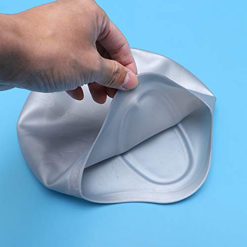 BESPORTBLE Touca de natação de silicone para cabelo longo à prova d'água para mulheres e homens, cr