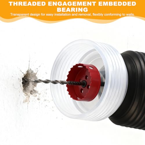 160mm Drill Dust Collector, Elastic Sealing Hole Saw Dust Bowl - Elastic Sealing Hole Saw Dust Collector with Embedded Bearings, Transparent PVC Dust Catcher Compatible with 10-145mm Hole Openers - Image 4