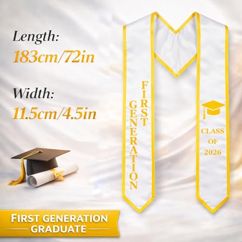 qiyeyeye Puerto Rico Graduation Stole Class of 2026 Unisex Honor Sash for Ceremony Cloth Grad Stole Cap Gown Accessories (multicolor-8)