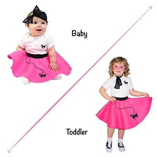 Hip Hop 50's Shop Baby and Toddler Poodle Skirt (Hot Pink, Baby)
