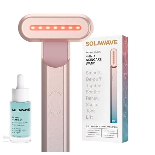Solawave 4-in-1 Radiant Renewal Red Light Therapy Wand & Renew Complex Activation Serum | Beauty Device for Face & Neck | Serum Boosts Anti-Aging Effects, Reduces Wrinkles, Dark Circles & Puffiness