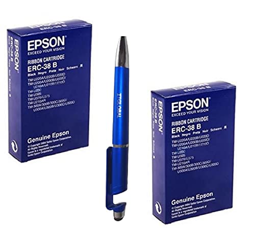 Epson ERC-38B Black (Set of 2) with ITGLOBAL 3in1 Multi-Function Mobile Phone Stand, Stylus Pen, Anti-Metal Texture Rotating Ballpoint Pen (Very Colors) ERC 38 B 38b (B09DGL9Z5N) Amazon Price History, Amazon Price Tracker
