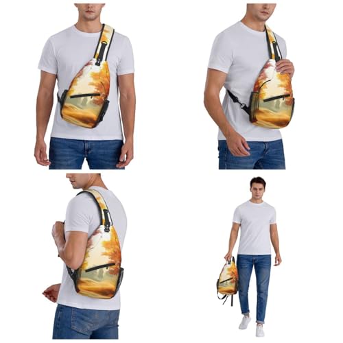 Bolso cruzado estilo sling para hombre y mujer negro miniatura 7
