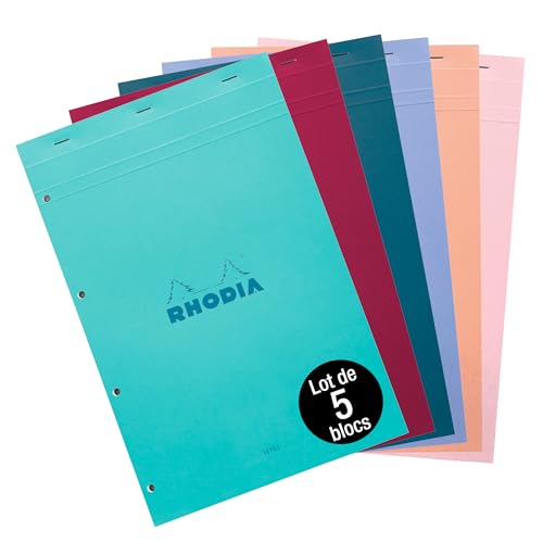 Rhodia bloc agrafé COULEURS N°20 fini les feuilles déchirées bloc A4+ 80g