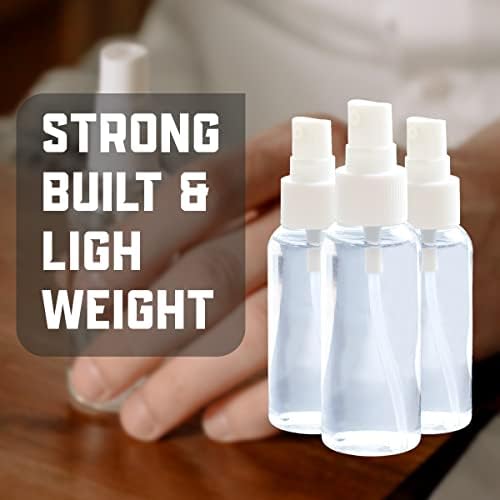 Naturegoon Round Refillable Transparent Plastic Spray Bottle (Pack of 2) |Fine Mist Spray Bottle| 100ml | Ideal for storing Perfumes, Sanitizers, Cleaning Liquid and use for a room spray (Pack of 2) 1