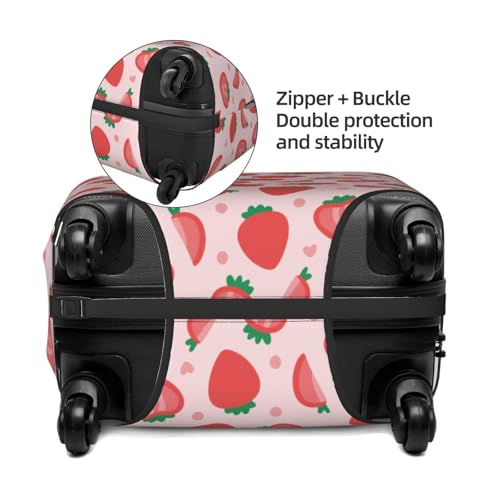 Strawberry Print Luggage Cover For Suitcase,Washable Elastic Travel Suitcase Protector With Zipper Closure And Bottom Buckle – Fits 18-32" Luggage-Large2