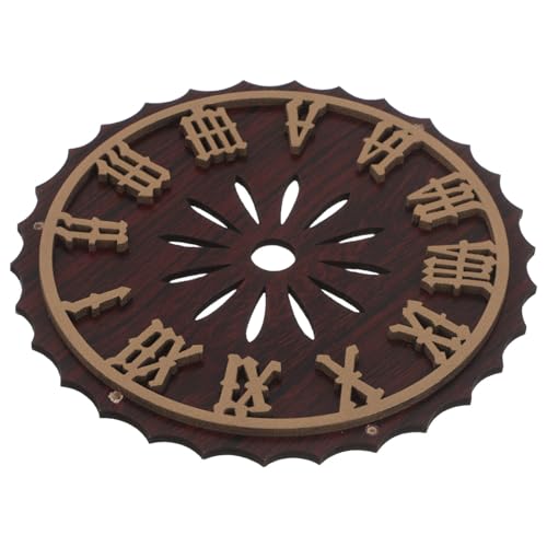 Esfera de reloj de cuco de plástico marrón con diseño vintage de dial 2