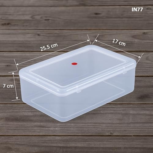 Image of Clear Transparent Plastic Storage Box Organizer Rectangle Medium Size Container With Lid And Lock For Multipurpose Jewellery Stationery Cosmetics Combo 3 Box