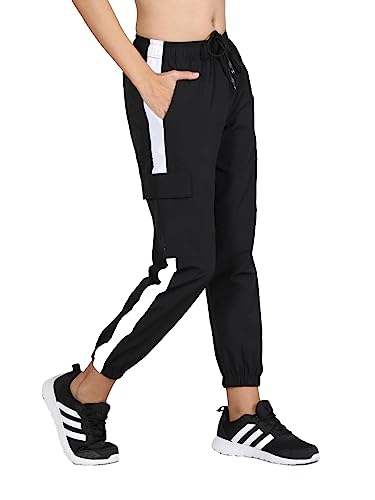 Image of CHKOKKO Women High Rise Sports Gym Track Pant Running Lower with Cargo Pocket