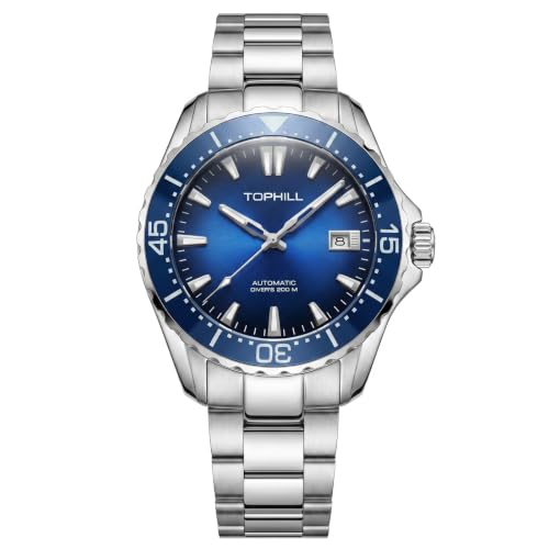 Image of TOPHILL Men Watches Automatic Mechanical Watches - Dive, GMT, Chronograph & Dress Styles | 316L Stainless Steel, Sapphire Crystal, Ceramic Bezel | 5ATM-300M Waterproof with Super Luminous | Classic Business & Sport Casual