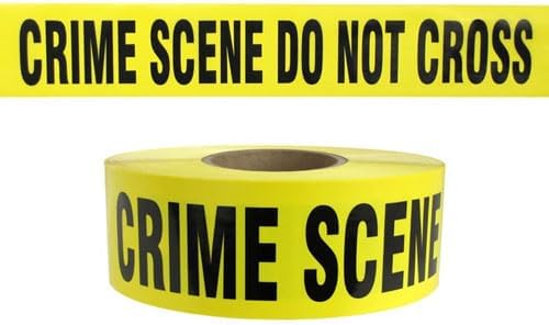 ATERET Crime Scene Do Not Cross Tape 3 inch x 1000 feet, Hazard Safety Tape, Construction Tape for Danger/Hazardous Area, Ideal Use for Halloween Decorations, Party, Work-Site