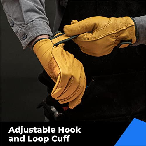 Image of toolant Winter Leather Work Gloves, Warm 3M Thinsulate Lining for Cold Weather Work, Thermal Insulated Gloves