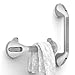 AquaChase 17“ Suction Shower Grab Bar with Indicators, Tool-Free Installation, Steady Handle for Balance Assist for Bathtub, Toilet, Bathroom, Dual Tone, Silver/Gray 2-Pack