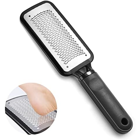 Onlylove Stainless Steel Foot Skin Remover, Reusable Foot Care Pedicure Tool Foot Hard Skin Callus Remover for Hard Skin, Black Cover