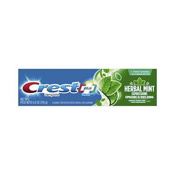 Crest Complete Multi-Benefit Whitening Plus Herbal Mint Flavor Expressions Toothpaste, 6.0 oz (Pack of 6)
