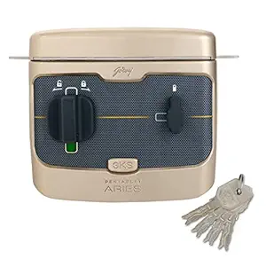 Godrej Pentabolt Aries 1CK, Deadbolt Main Door Lock with 3KS Technology (Vegas Gold)