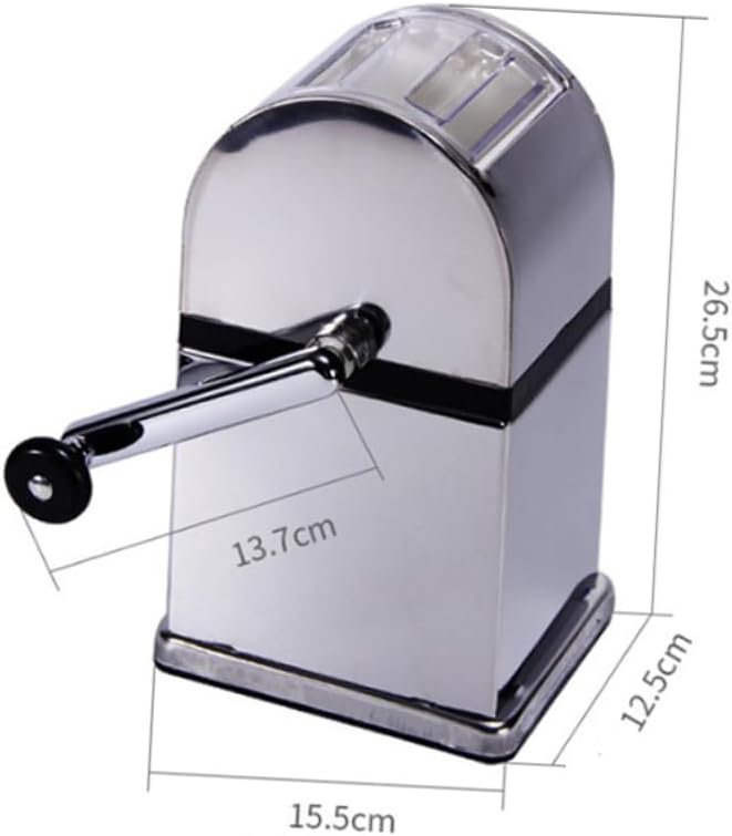 Hand Crank Ice Shaver Mini Ice Crusher Machine Manual Stainless Steel Compact for