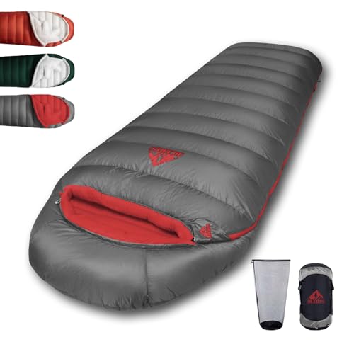 Bolsa de Dormir de Plumón BUERTS para Adultos, Premium 680FP, para Camping, Senderismo y Viajes, Incluye Bolsa de Compresión miniatura 1