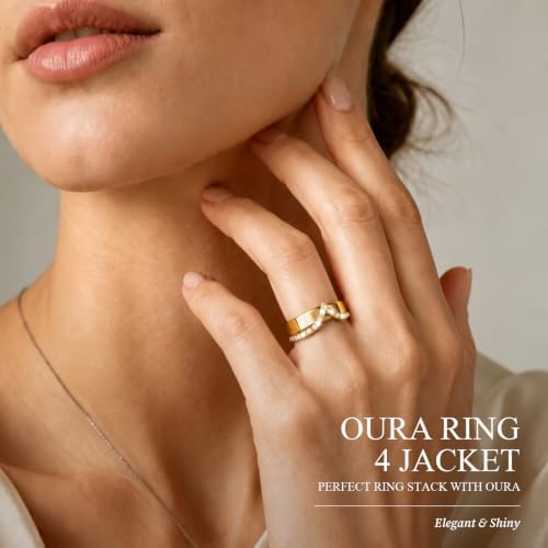 sylacor 18K Gold Plated Smart Ring Jacket for Oura Ring Gen 4/ Gen 3