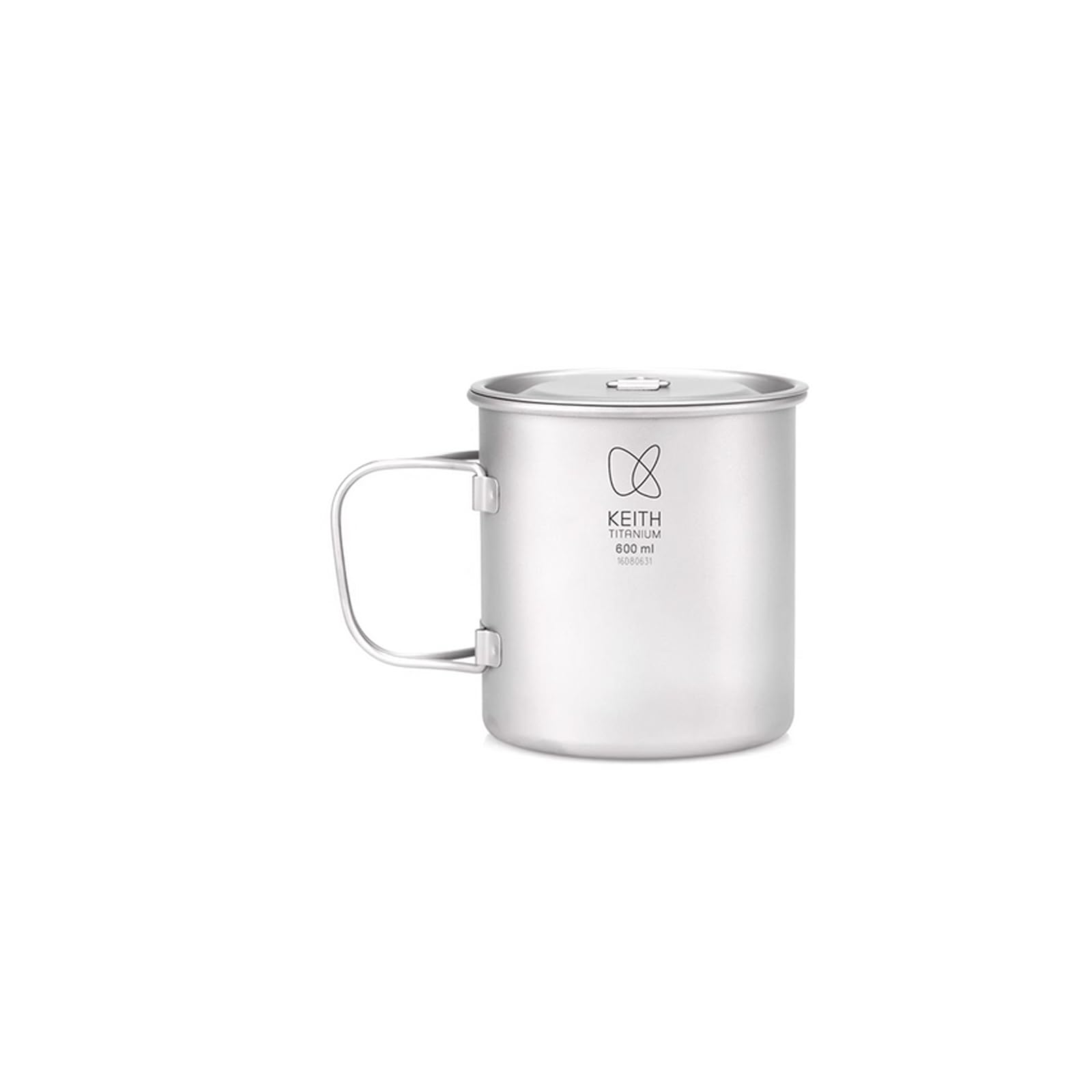 KEITH Tasse en titane - Pour le camping, le café, le thé - Avec couvercle et poignée pliable - 200 ml/300 ml/400 ml/450 ml/500 ml/600 ml/900 ml - Ustensile de cuisine léger pour sac à dos et
