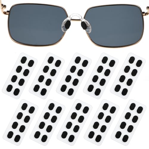 40 Pairs Self Adhesive Eyeglass Nose Pads Soft Foam Glasses Nose Pads Cushion Black Non-Slip Oval Sponge Noses Pad Eyeglasses Support for Glasses Sunglasses and Eyeglasses