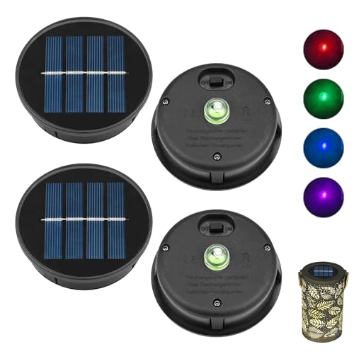Repuestos de luces solares de 8 cm con bombilla LED colorida para decoración exterior