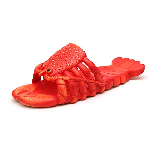 Image of JOYEAR Lobster Flip Flops - Slipper & Slide Pool Beach Shower Shoes in Deep Red
