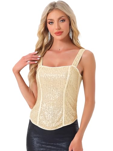 Débardeur à paillettes coupe corset avec doublure douce anti-irritation