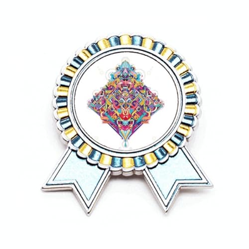 Broche géométrique métal taille M motif carte à jouer accessoire veste unisexe