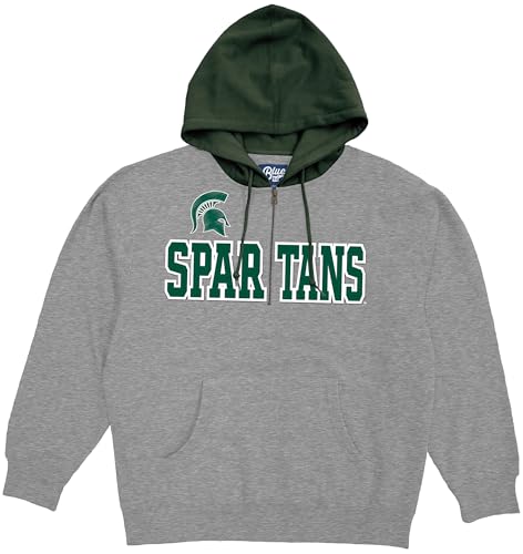 Blue 84 ICCZH_OF TOP SHIELD FELT/SPT Standard Ncaa Officially Licensed Half Zip Contrast Hooded Sweatshirt Applique Shield cover