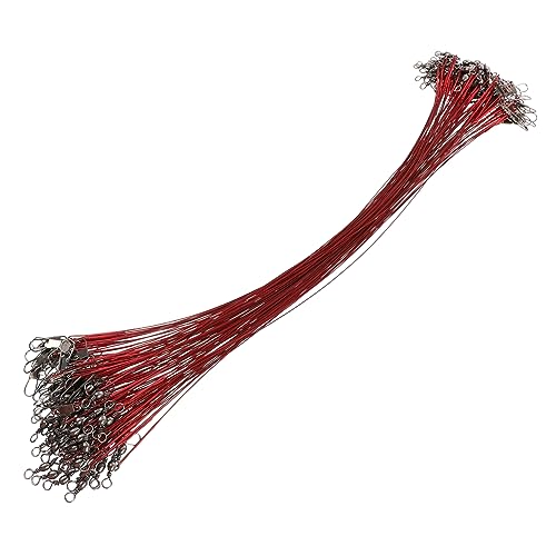 YARNOW 100PCS High Strength Bite Wire Leader Rigs with Swivel Snap Fishing Accessory for Bass Pike and More Pulling Force and Reduces Fish Alertness