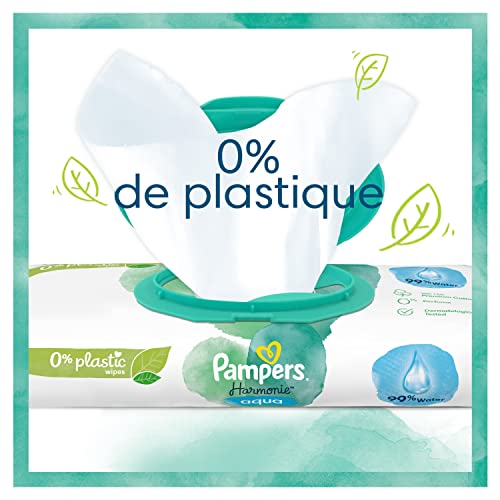 Pampers Harmonie Aqua Baby - Salviette umidificate, 720 panni (15 x 48), delicata protezione della pelle per pelli delicate con acqua al 99% - 6