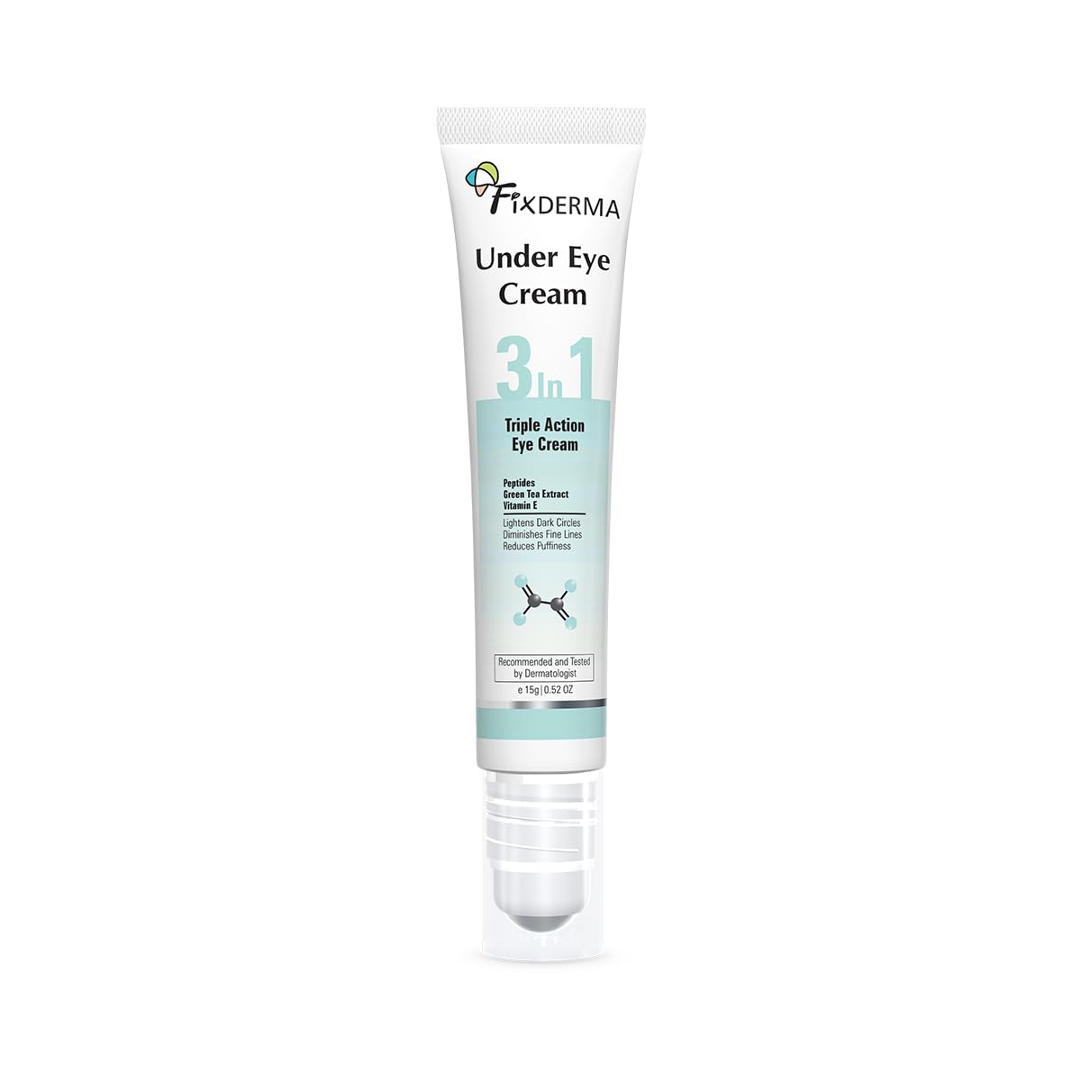 Fixderma Under Eye Cream Roll on with Peptides, Green Tea Extract & Vitamin E | Reduces Dark Circles, Puffiness, Wrinkles & Fine Lines | Triple Action | for Men & Women | 15g — Amazon image 7