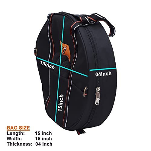 Image of EV Charging & Jumper Cable Storage Bag, Organizer 6 Pocket Handmade Carry Bag - 15x15x4 Inch Waterproof Ballistic Polyester Oval Bag, Cords, Small Tools, For Motor Vehicles