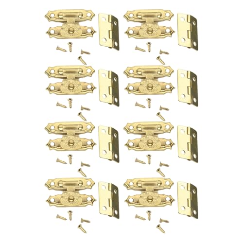 8pcs Multipurpose Antique Decorative Hasp Latches And Hinges Set For Jewelry Box And Box With Screws Decoration
