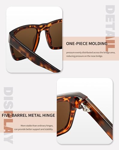 Image of Joopin Acetate Square Sunglasses Men Polarized UV400 Protection Trendy Oversized Sun Glasses Retro Shades Women