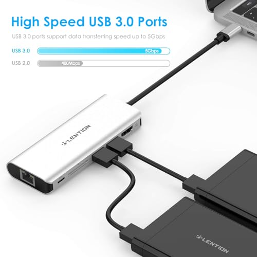 6-in-1 Hub USB C a HDMI 4K, Ethernet 1000M, 2 USB 3.0, PD 60W Ricarica di Tipo C, Lettore di Schede SD, Adattatore per 2024-2016 MacBook Pro, Nuovo Mac Air, iPhone 15 Plus Pro Max (C68) - Hub USB - Immagine 3