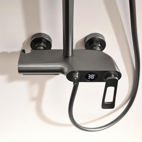 Robinets de douche avec pommeau et douche à main système eau chaude froide LED