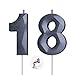 Number Birthday Candles(18 Candle Black) 3D Diamond Shape Number Happy Birthday Cake Candles for Birthday Party Wedding Decoration Reunions Theme Party