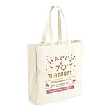 Gran idea para los que cumplen 70 años, 100 % lona de algodón