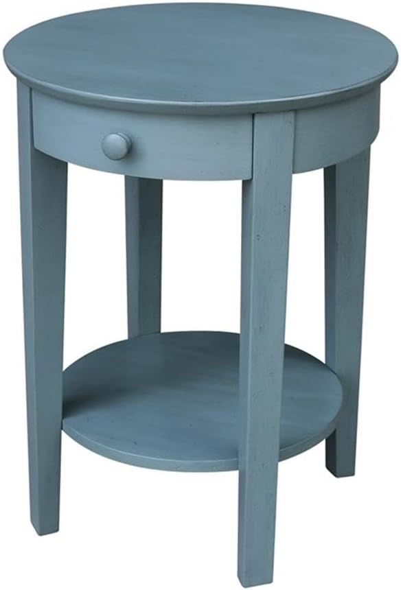 International Concepts Phillips Accent Table with Drawer in Ocean Blue