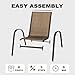 NUU GARDEN Set of 4 Patio Dining Chairs Outdoor Stackable Chairs with High Back All Weather Textilene Seats Metal Frame Breathable Garden Chairs for Deck Backyard Brown