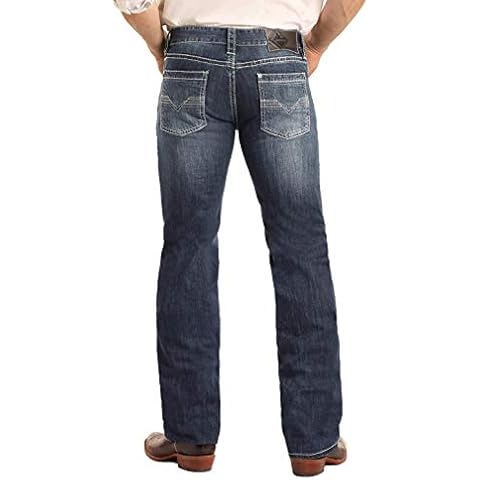 Rock & Roll Denim Regular Fit Stretch Straight Bootcut Jeans #M1P3473 36 W x 30 L Cover