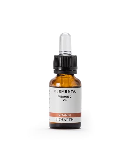 Bioearth Elementa, suero facial VITAMIN con 2% de vitamina C, ideal para bolsas y ojeras, efecto antienvejecimiento e iluminador, fabricado en