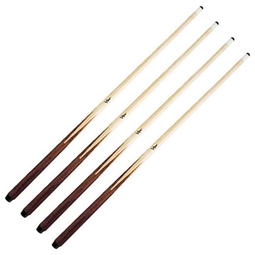 Viper One-Piece 57" Maple Bar Billiard Cues 4-Cue Assortment (18, 20, and two 21-Ounce Pool Cues)