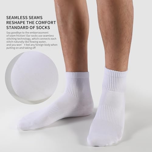 YORJOSOX 8 Paar Sneaker Socken Herren Baumwolle Quarters Sportsocken Atmungsaktives Mesh Quarter Laufsocken (DE/NL/SE/PL, Numerisch, 39, 42, Regular, Regular, Schwarz 8 Paar) 5